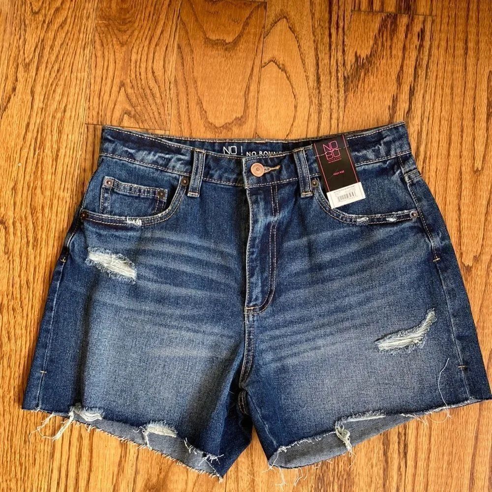 NB Hide Rise Destructed MIDI Shorts Size 7 NWT